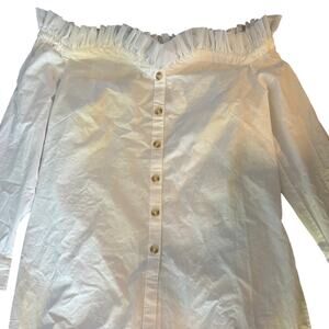 Anthropolgie Maeve Tulle Blouse Off-Shoulder XL (NWT)